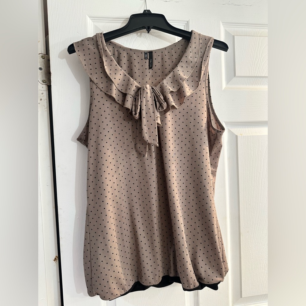 Maurices Elegant Sleeveless Polka Dot Blouse